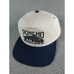 Poncho Hat Made For The Outdoors Anglers Fishing Snapback Beige Blue Cap Rope